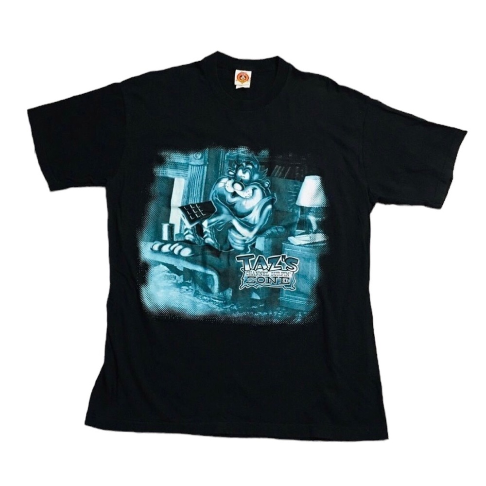 Original 1997 Taz Channel Surfing Shirt 1990’s 90s Looney Tunes Bugs Bunny Large